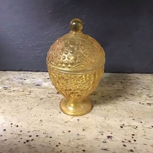 Vintage Avon Amber Egg Shape Candy Dish